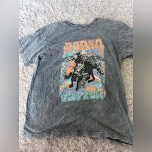 Rodeo Wild West Graphic Gray oversized T-Shirt
